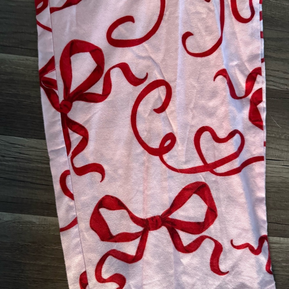 Women's Pink and Red Bow Print Pajama Pants - Picture 11 of 11